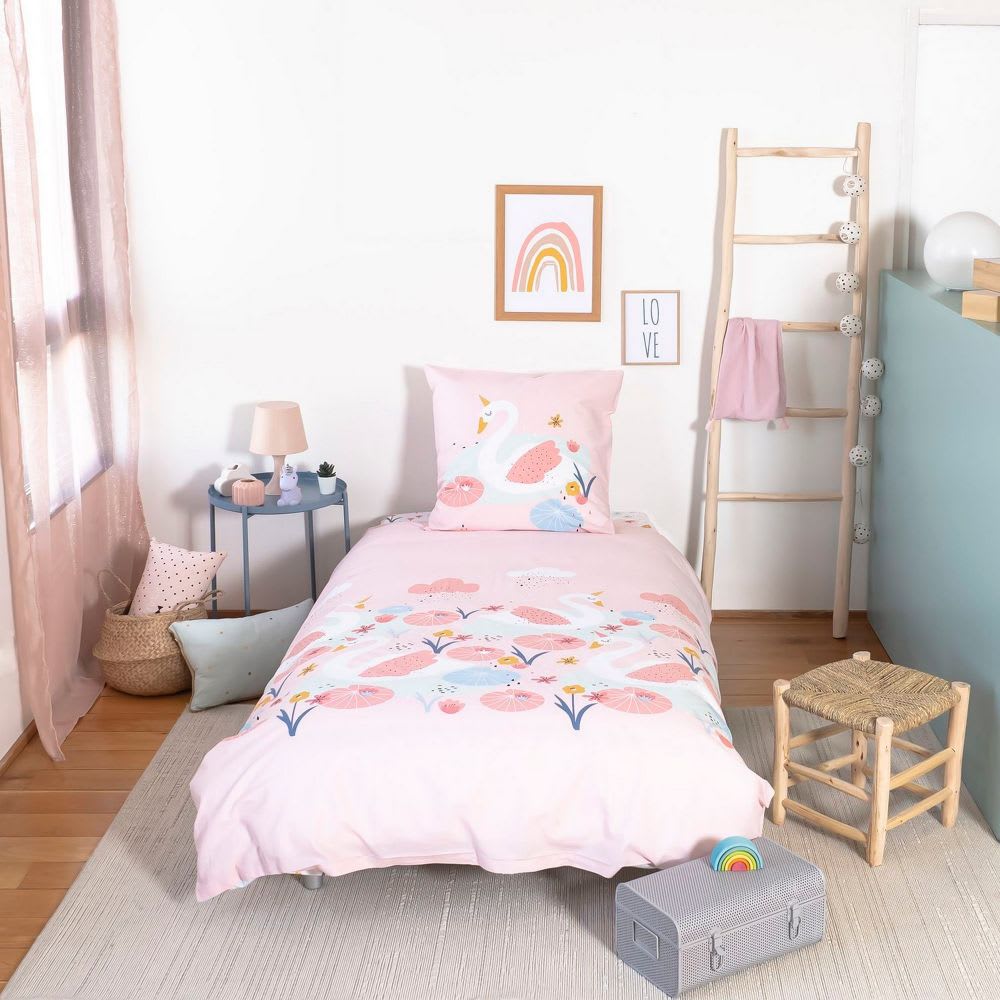Parure de lit enfant Bleu 140x200 Home Collection 766542 - Bleu