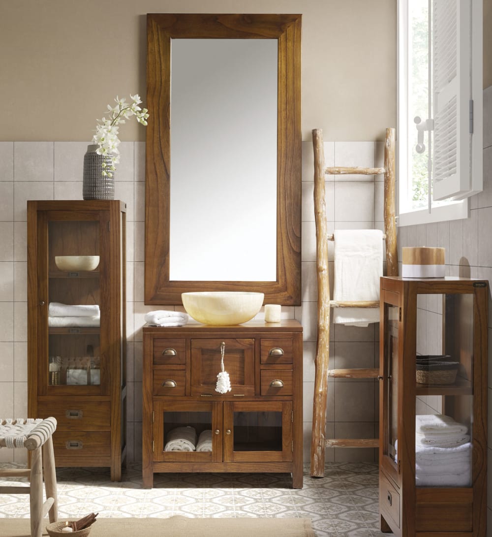 Toallero de madera de teca beige alt. 150 cm - Maisons du Monde