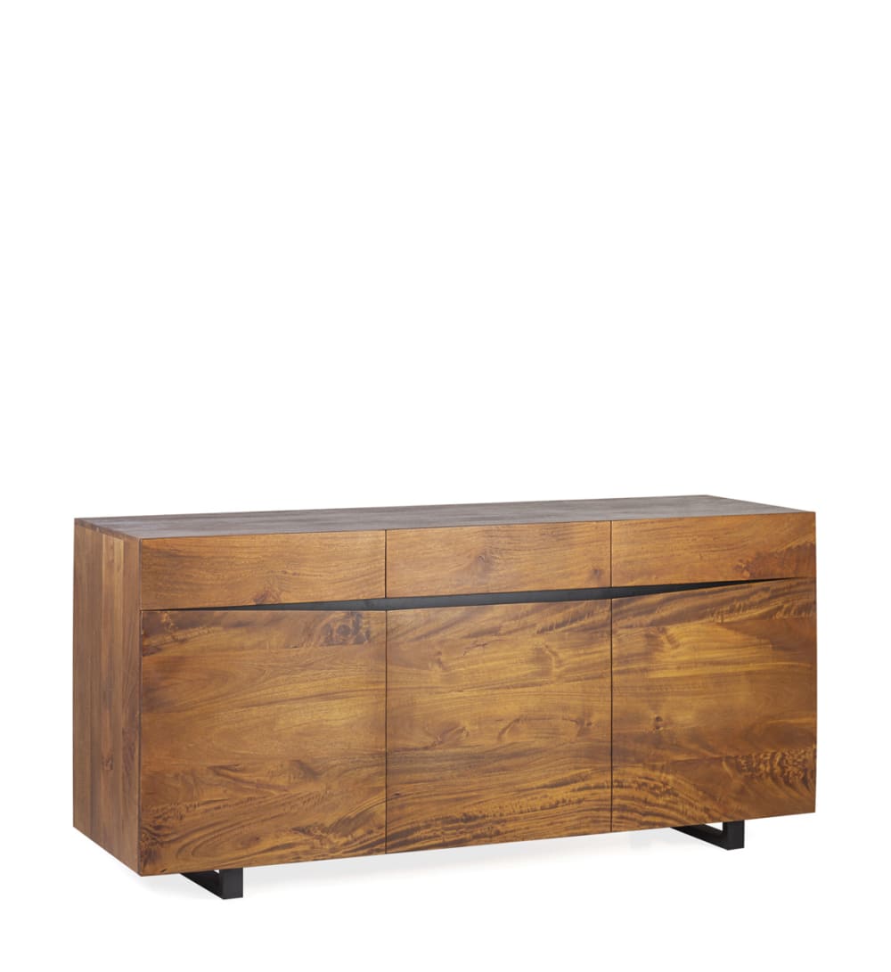 Bufet de madera marrón y hierro negro anch. 180 cm
