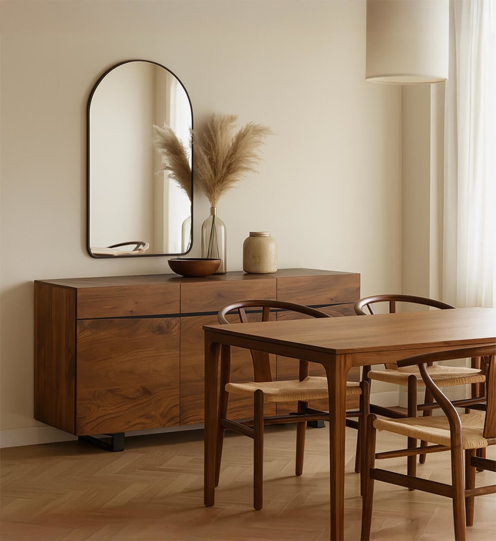 Sideboard aus Holz und Metall, L 180 cm, zweifarbig - Maisons Du