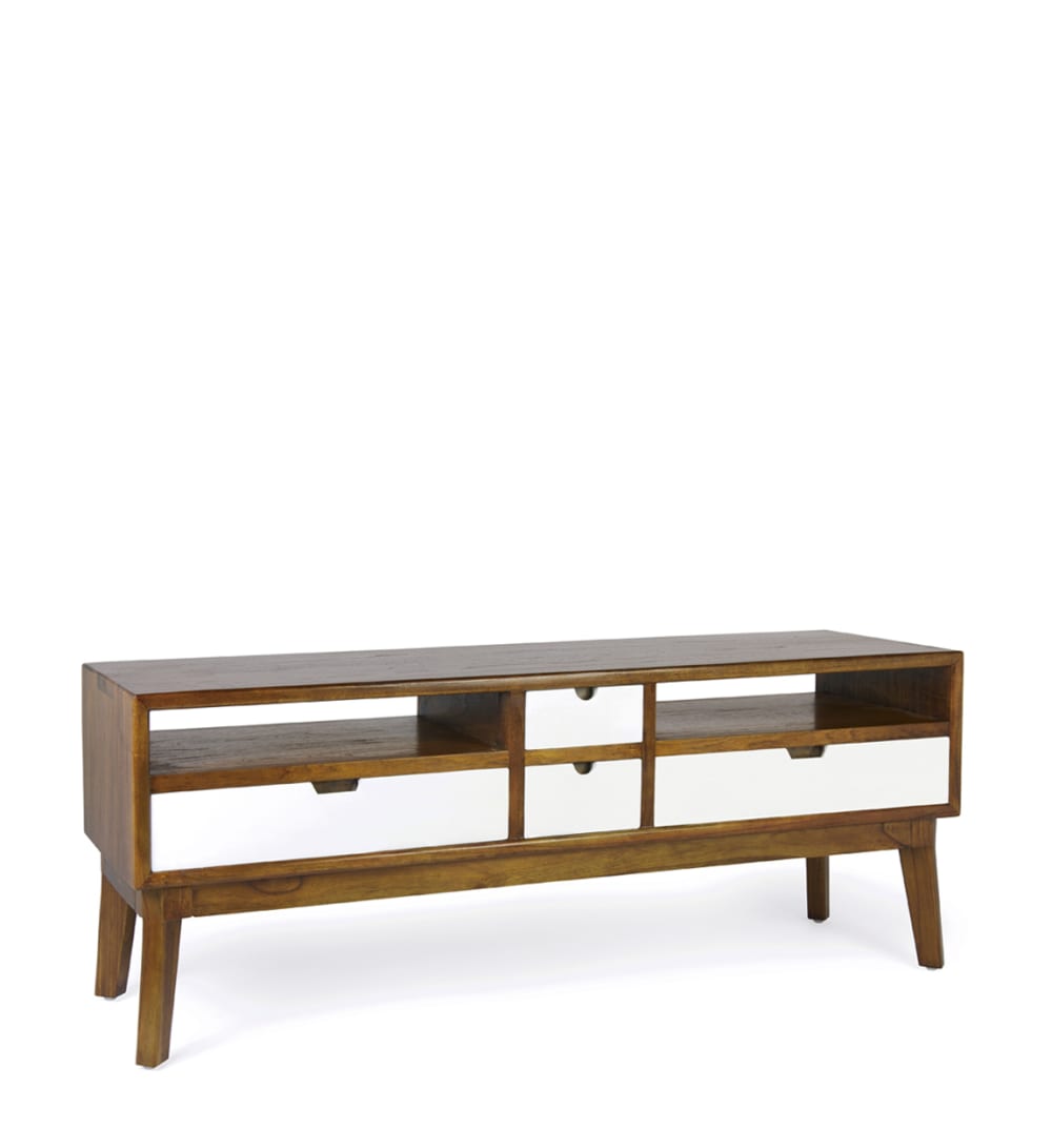 MOYCOR TV-Möbel mit 4 Schubladen aus Holz, L 140 cm, zweifarbig style modern Braun Holz