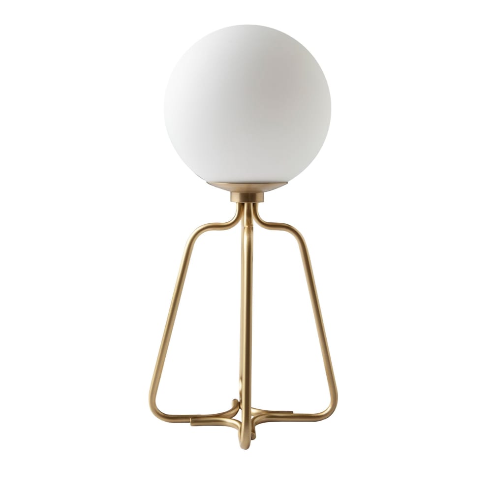 Lampe de table en acier doré et blanc — vue 4