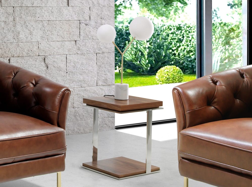 Lampe de bureau en marbre blanc, acier doré et verre blanc — vue 3