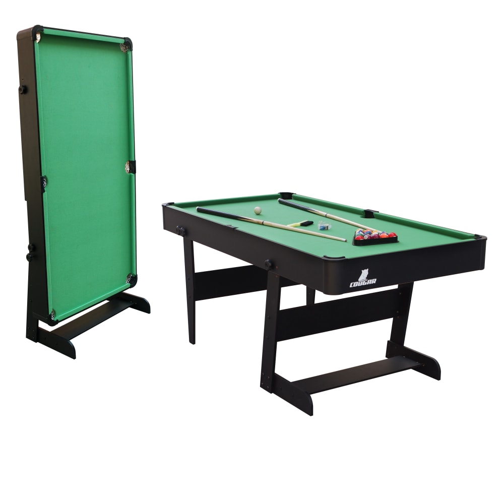 Cougar Billardtisch klappbar inkl. Zubehör 5ft, schwarz/grün style modern Holz Kinder
