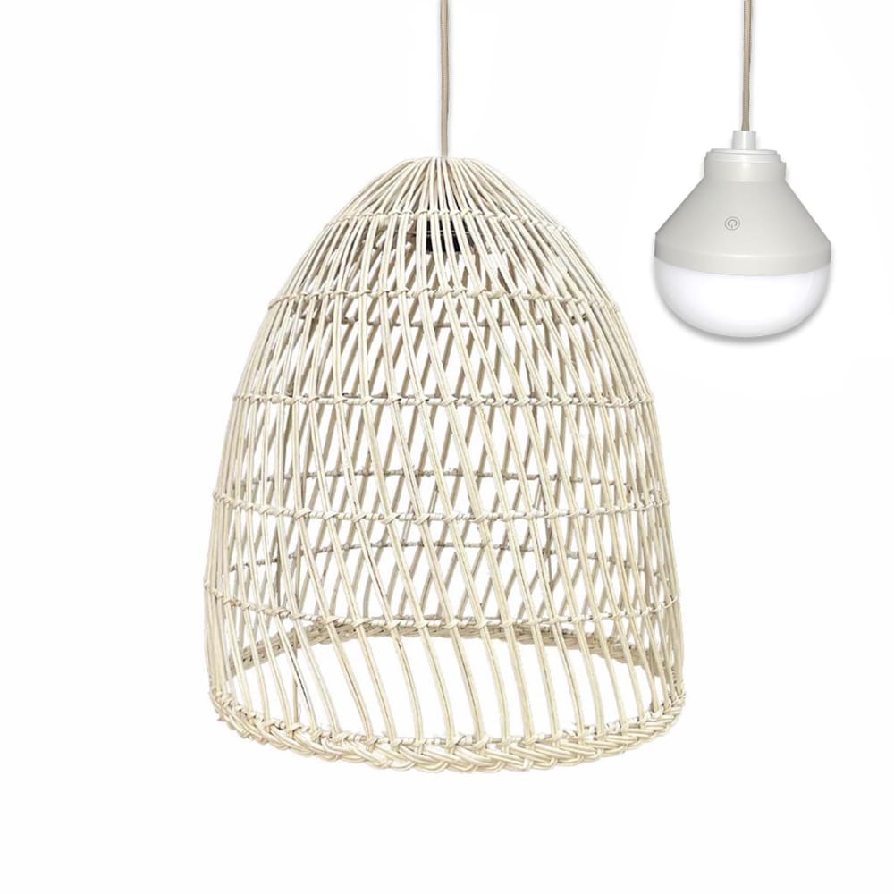 Suspension sans fil Rotin Beige d40cm