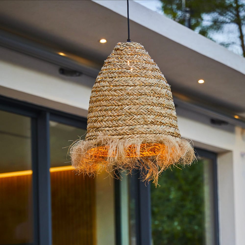 Abat-jour seul jonc de mer beige h47cm — vue 4