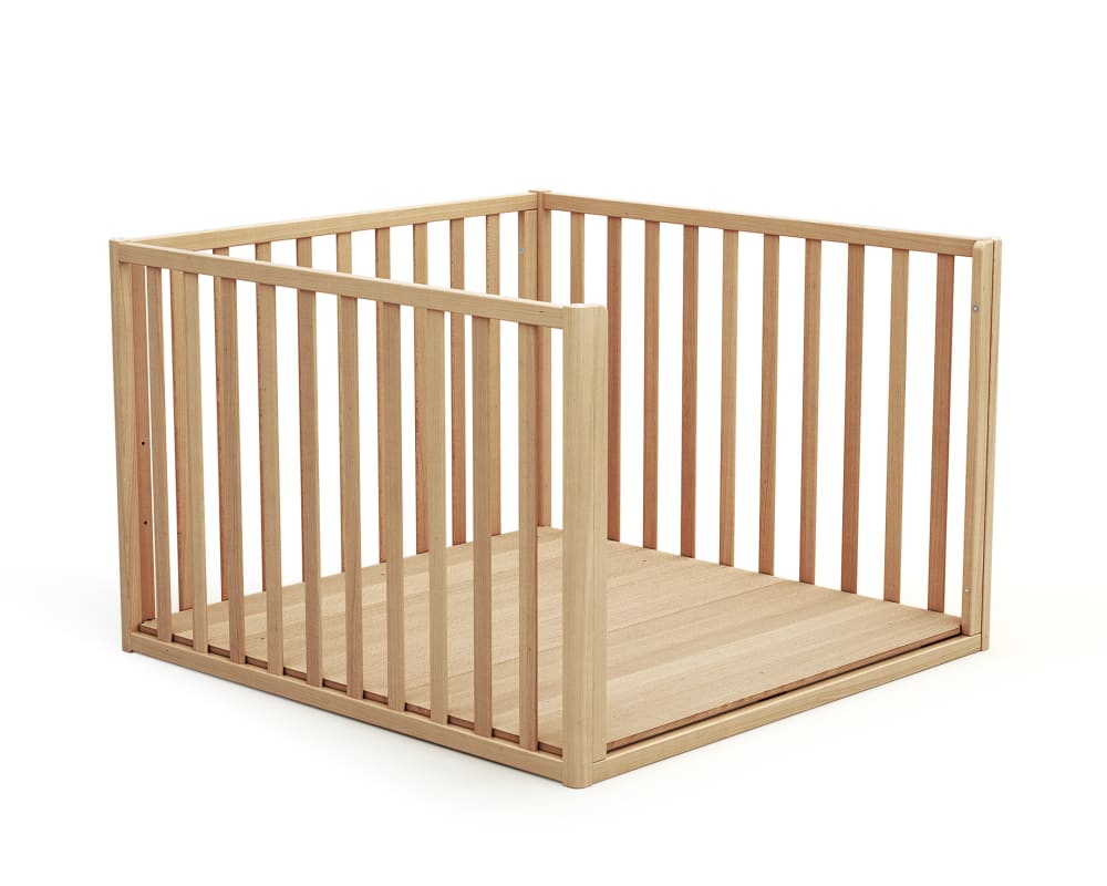 Parc bébé évolutif en bois Hêtre Verni 100 x 100 cm