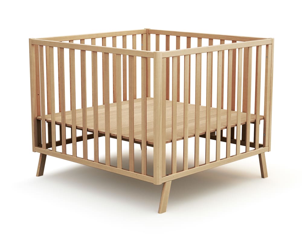 Parc bébé évolutif en bois hêtre verni 100 x 100 cm (At4) - Image 3