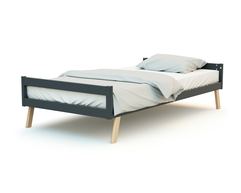 Erweiterbares Babybett Holz Graphitgrau 70 x 140 - Maisons Du