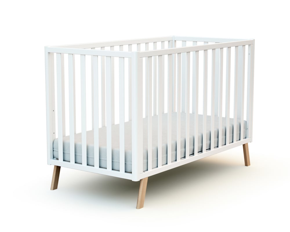 AT4 Erweiterbares Babybett Holz Weiß 60 x 120 WEISS HOLZ Baby