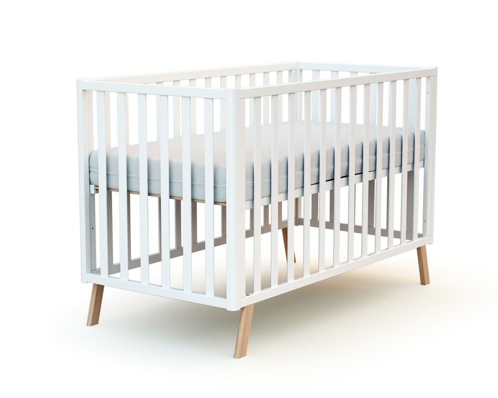 Lit bébé évolutif en bois blanc 60 x 120 cm - Maisons du Monde