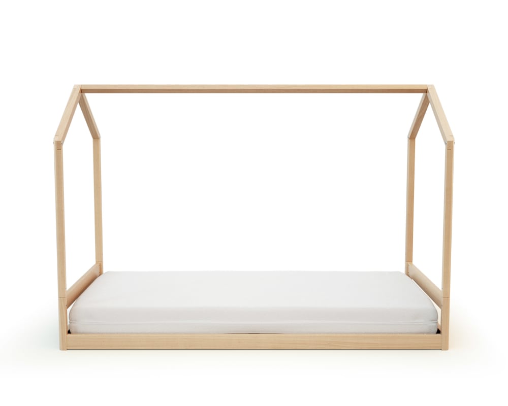 Lit cabane bébé évolutif en bois Hêtre Verni 70 x 140 cm (AT4) - Image 2