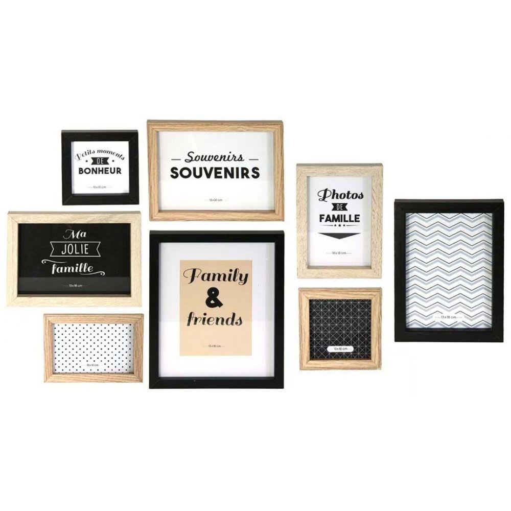 Lot 8 cadres photo design en bois