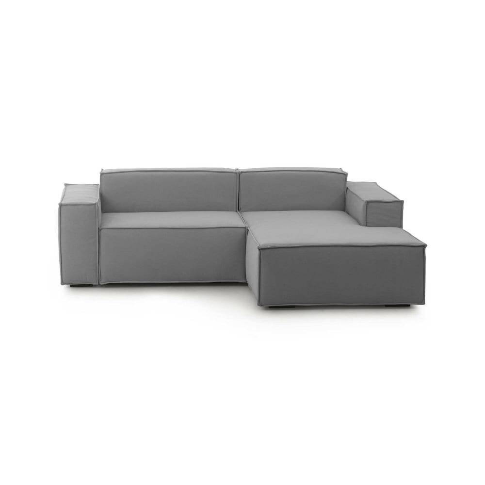 Talamo Italia Festes Sofa mit Halbinsel aus grauem Stoff, 240 x 170 x 70 cm style modern Öko-Tex Zertifikat - Holz