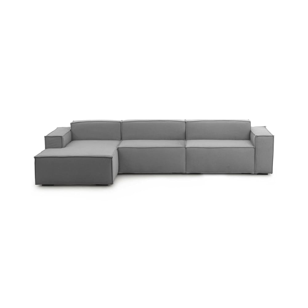 Divano fisso con penisola grigio 170x340 cm - Modello Contemporaneo - Grigio - Öko-Tex Zertifikat - LEGNO