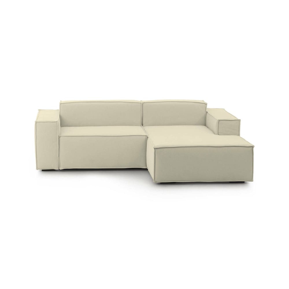 Divano fisso con penisola beige 170x220 cm - Modello Contemporaneo - Beige - Öko-Tex Zertifikat - LEGNO