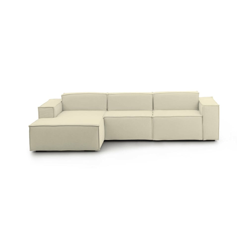 Divano fisso con penisola beige 170x300 cm - Modello Contemporaneo - Beige - Öko-Tex Zertifikat - LEGNO
