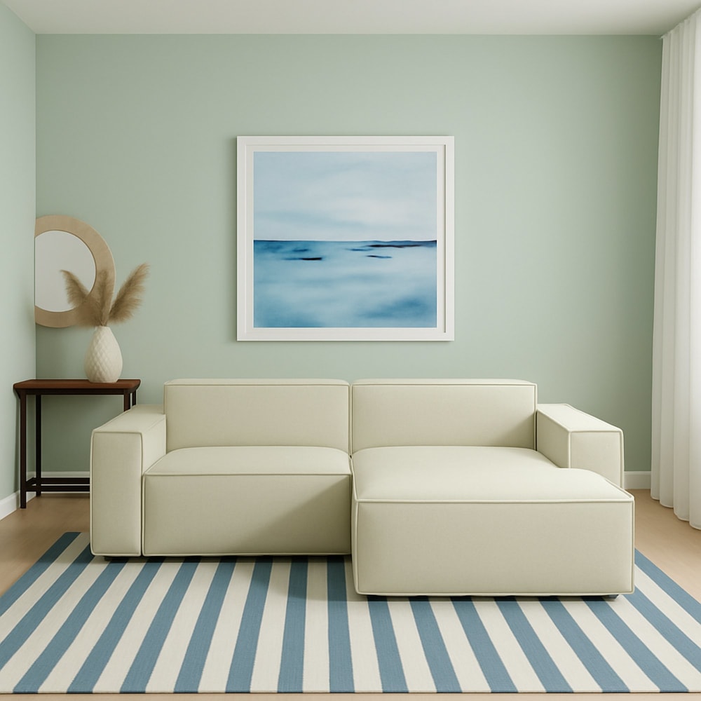 Canapé d'angle en tissu beige 160x170 cm - Maisons du Monde