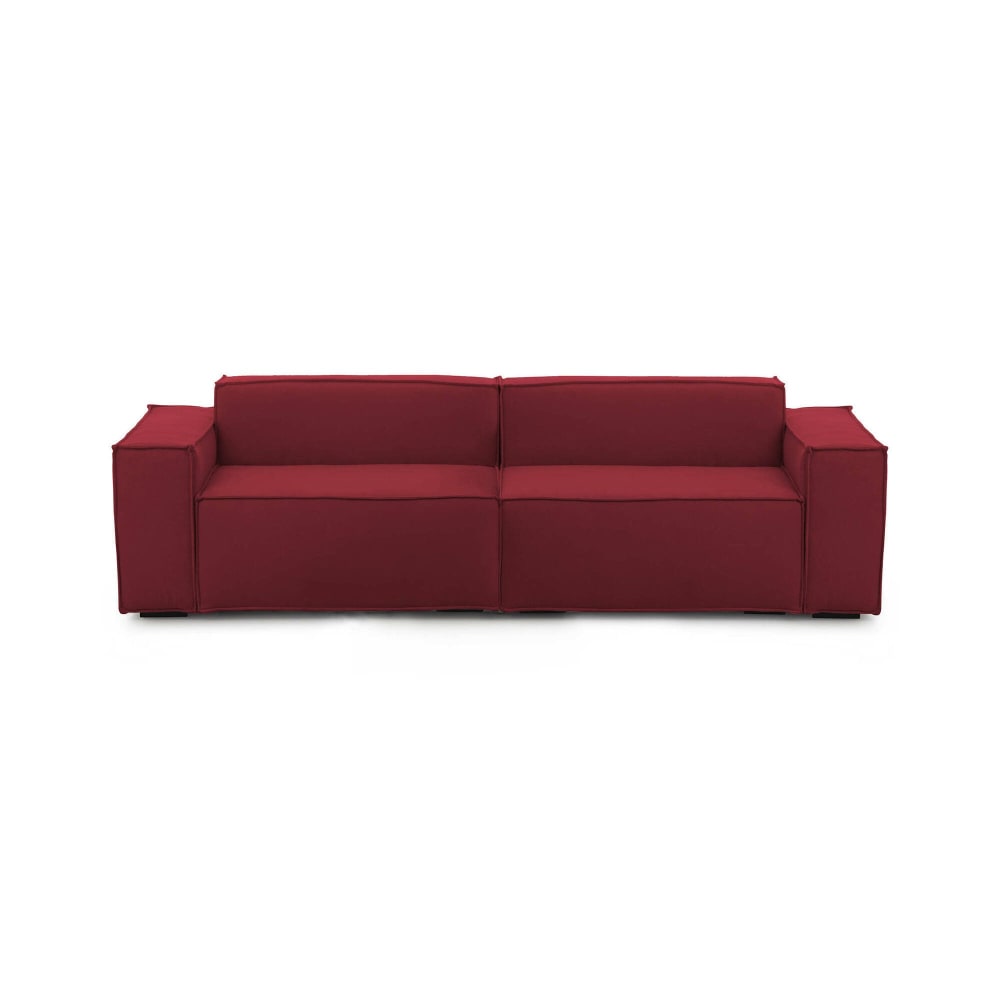 Talamo Italia Festes 3-Sitzer-Sofa aus rotem Stoff, 260 x 95 x 70 cm style modern - Holz