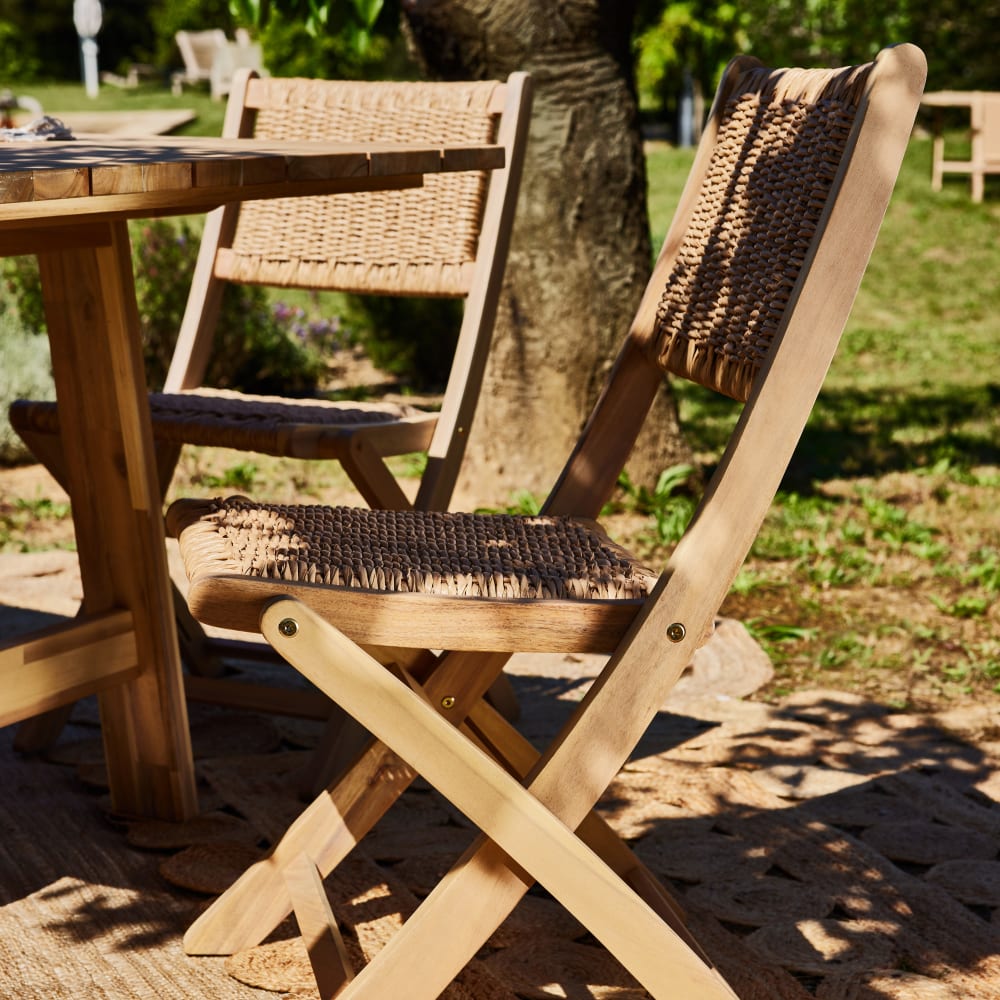 Pack de 6 sillas de madera sin brazos enea plegables - Maisons du Monde