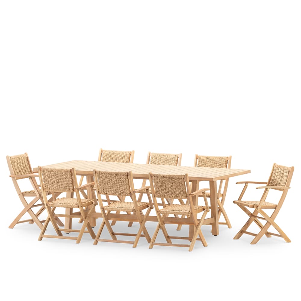 Table fixe 230x100 et 8 chaises enea