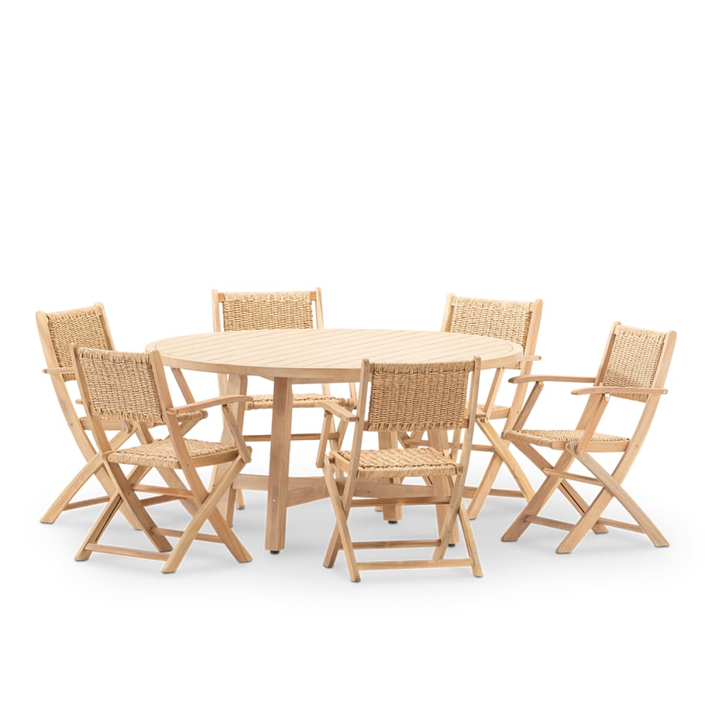 Set table ronde 150 et 6 chaises enea
