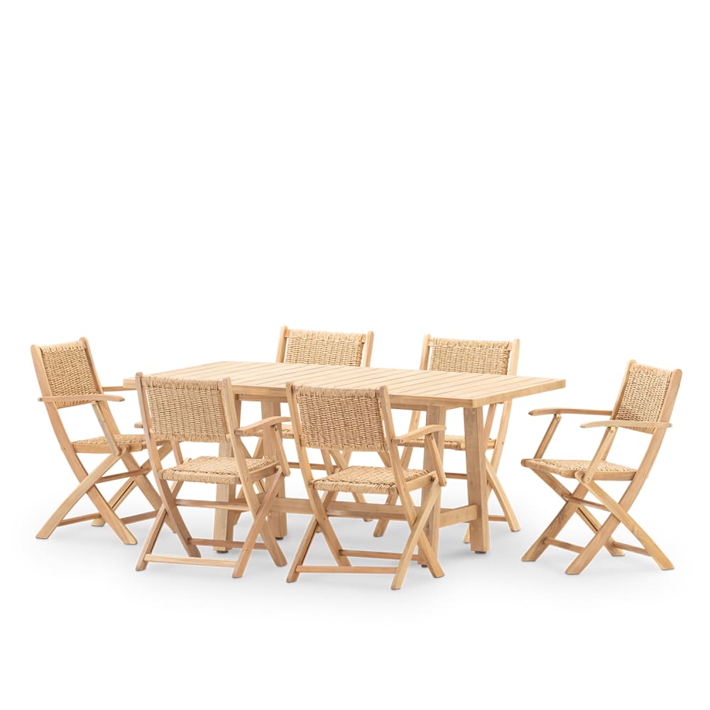 Set table 170x90 et 6 chaises enea