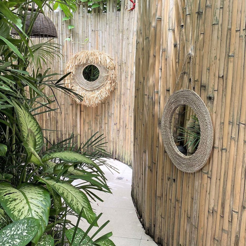 Miroir décoratif rond en jonc de mer 60 cm