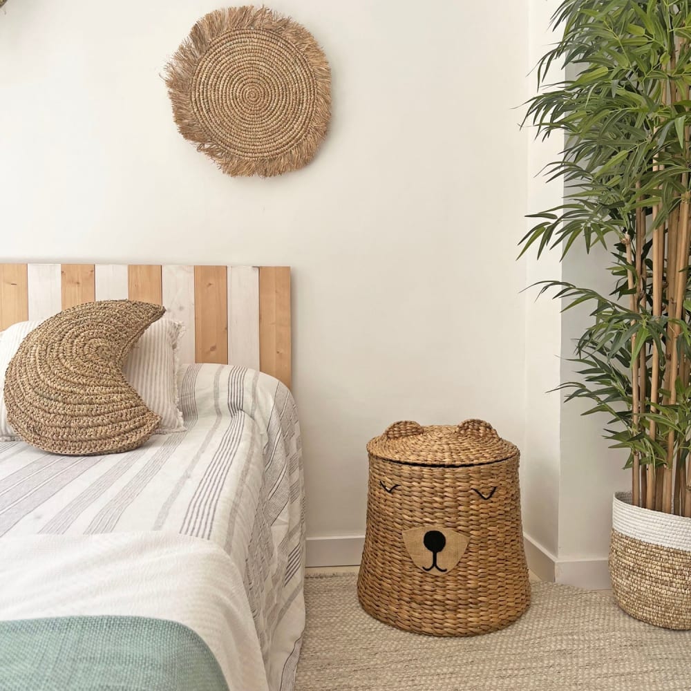 Panier de rangement en forme d'ours pour enfants avec couvercle D.46cm (NATYAL) - Image 2