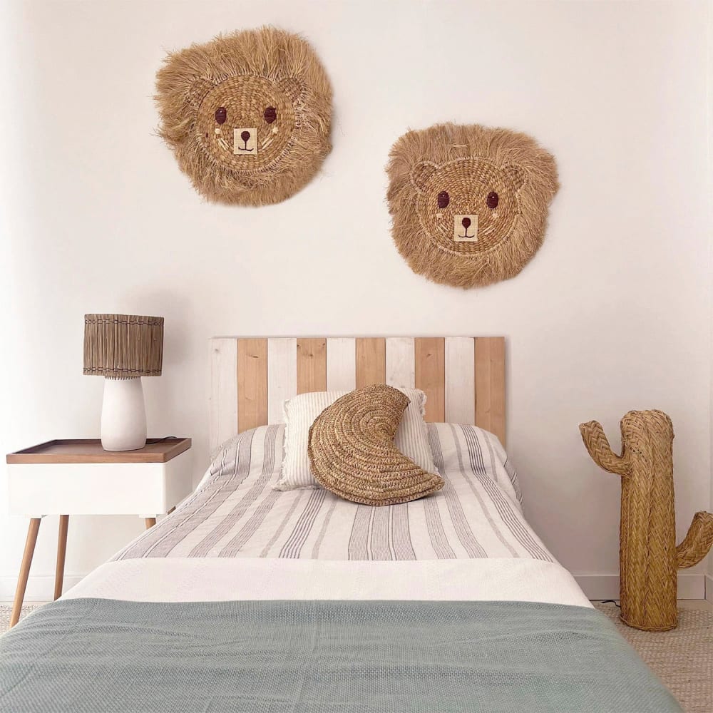 Décoration murale enfant lion en fibres naturelles 60cm (NATYAL) - Image 2
