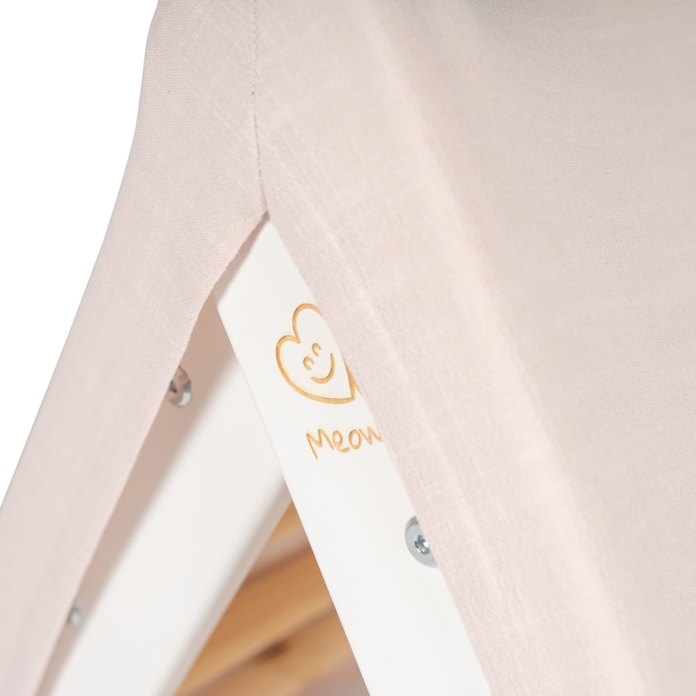 Maison d'escalade triangulaire avec cadre pliable blanc, rose (MeowBaby) - Image 3