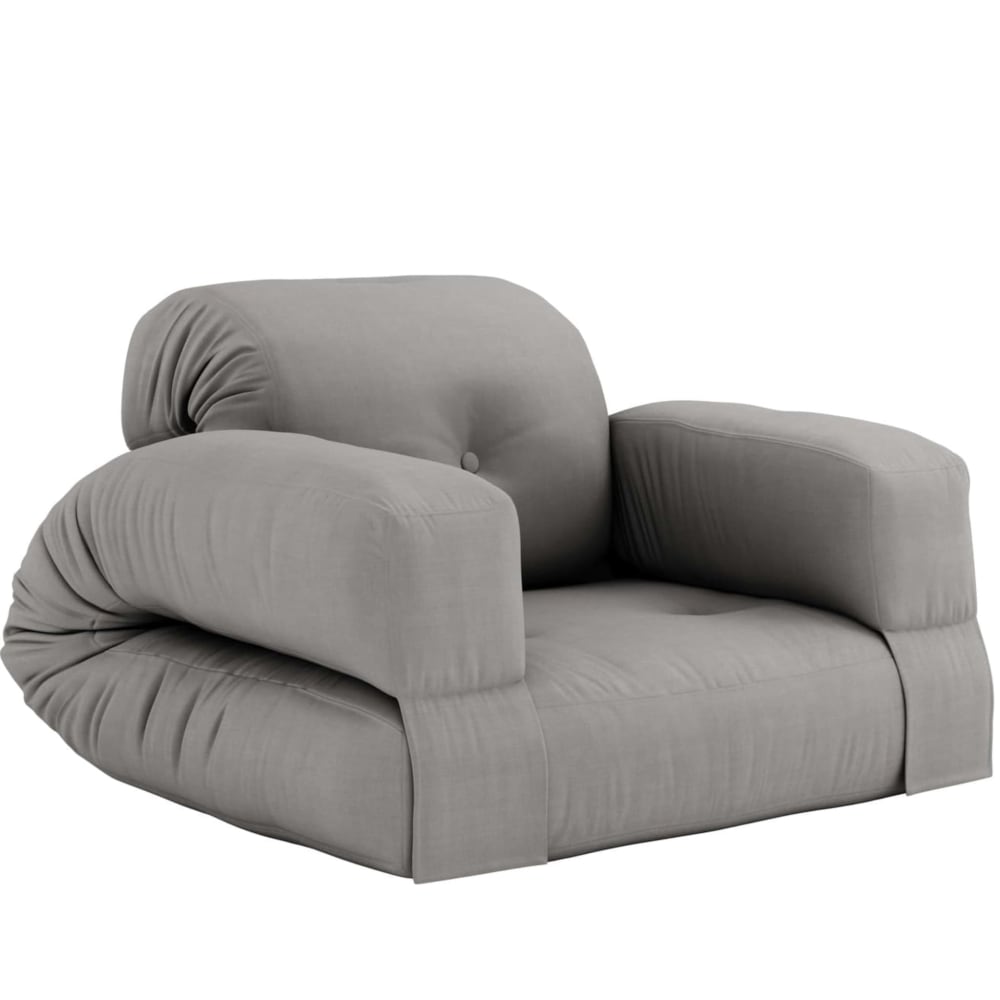 Matelas 90x200 et fauteuil futon gris 2 en 1 Matelas 90x200 et fauteuil futon gris 2 en 1