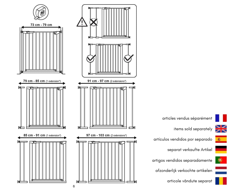 Extensión de la puerta del bebé en acero blanco - Maisons du Monde
