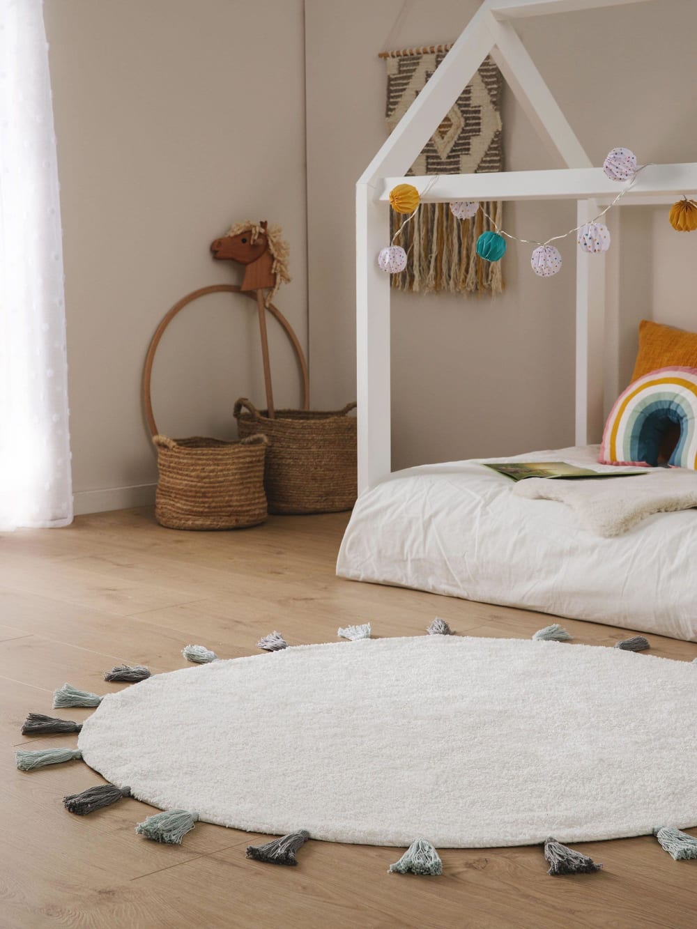 Tapis lavables pour enfants bleu D 120 rond