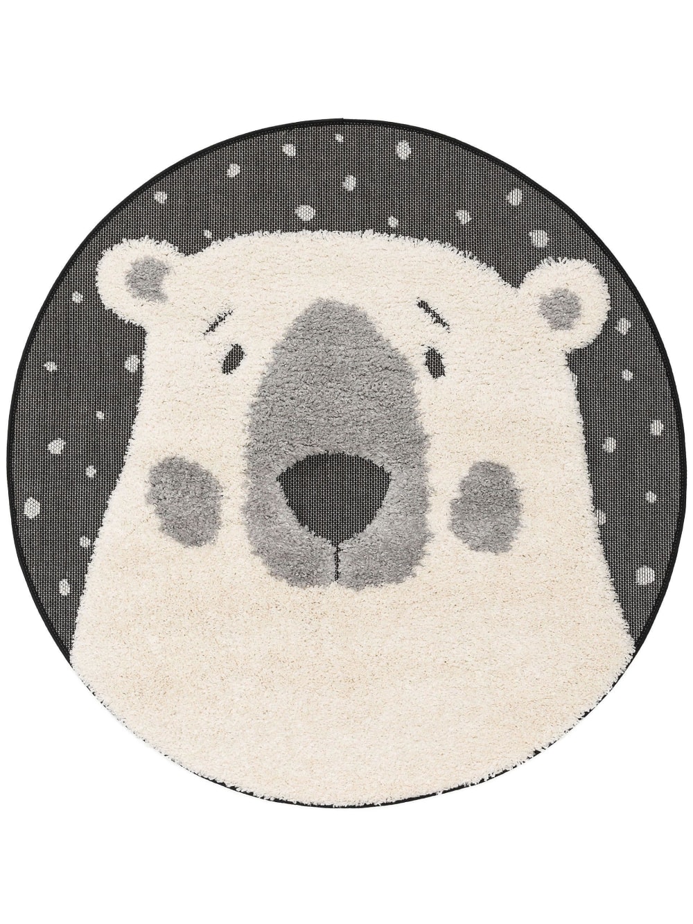 Benuta Tapis enfant noir & blanc D 120 rond style contemporain Pvc - Poly Chlorure De Vinyle Garçon