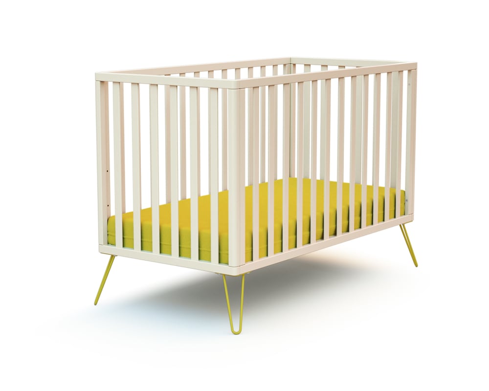 Lit bébé en bois Jaune 60 x 120 cm