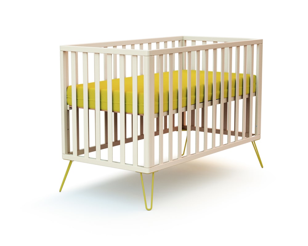Lit bébé en bois jaune 60 x 120 cm - Maisons du Monde