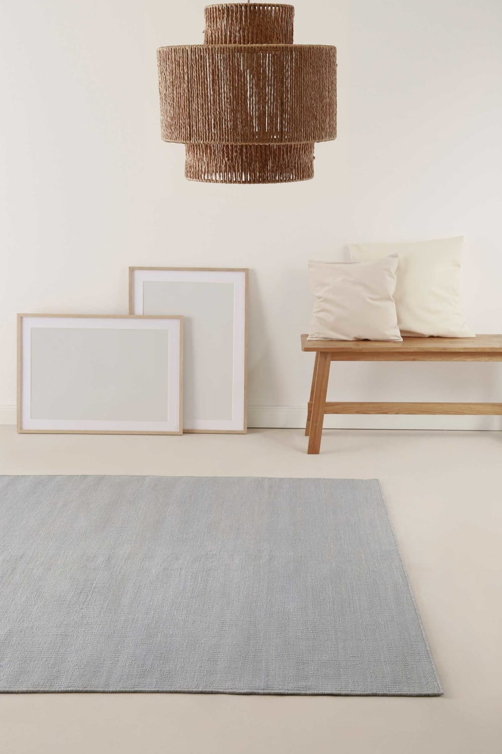 Tapis plat tissé main en coton gris 160x230 - Maisons du Monde