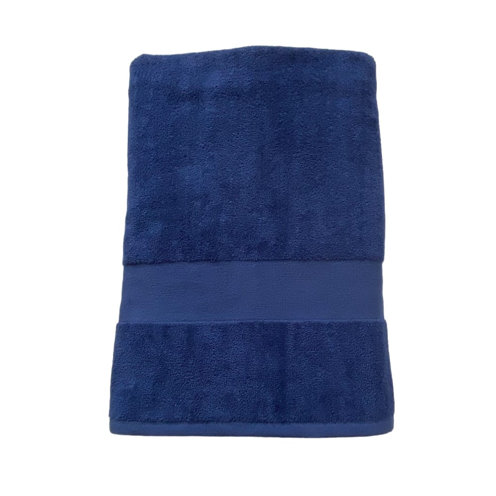 Serviette de bain éponge velours unie ''Classy'' Navy 90x180