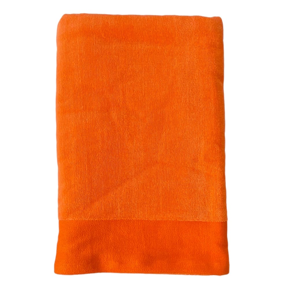 Serviette de bain éponge velours unie ''Shady'' Nectarine 90x160