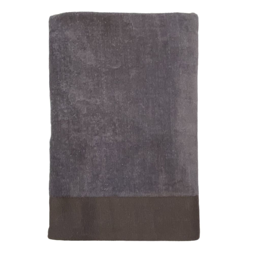 Serviette de bain éponge velours unie ''Shady'' Grey 140x180