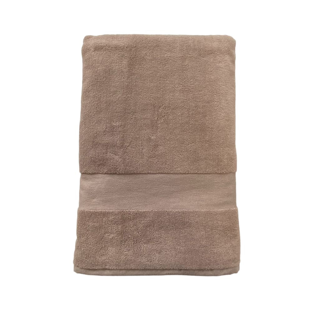 Serviette de bain éponge velours unie ''Classy'' Taupe 90x180