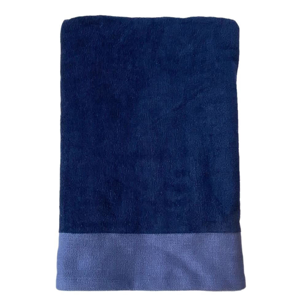 Serviette de bain éponge velours unie ''Shady'' Navy 90x160
