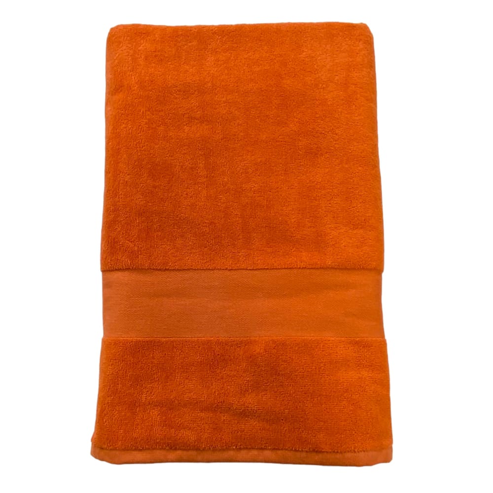 Serviette de bain éponge velours unie ''Classy'' Orange 90x180 cm