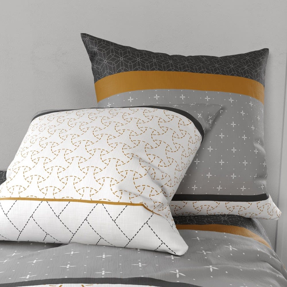 Parure de couette 100% coton 57 fils imprimée 240x220cm 2 taies - Maisons du Monde