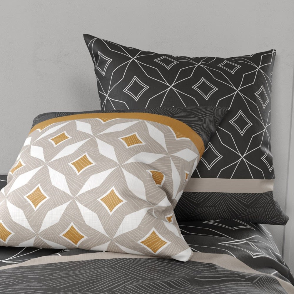 Parure de couette 100% coton 57 fils imprimée 260x240cm 2 taies - Maisons du Monde