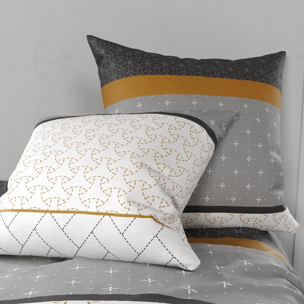Parure de couette 100% coton 57 fils imprimée 260x240 2 taies - Maisons du Monde