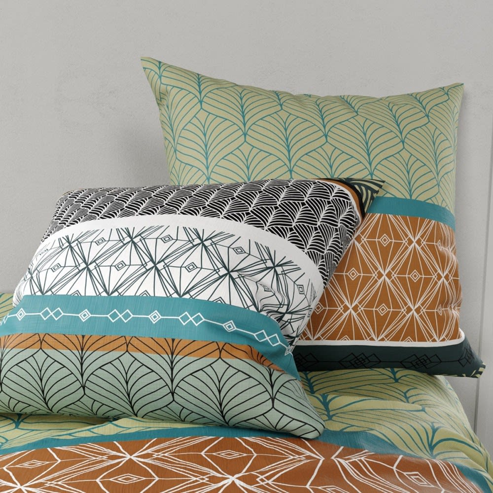 Parure de couette 100% coton 57 fils imprimée 240x220cm 2 taies - Maisons du Monde