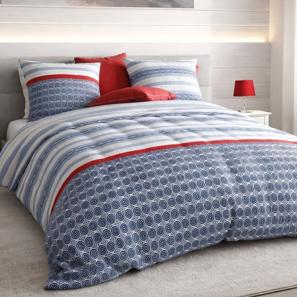 Parure housse de couette coton imprimée + 2 taies 240x220 cm — vue 3