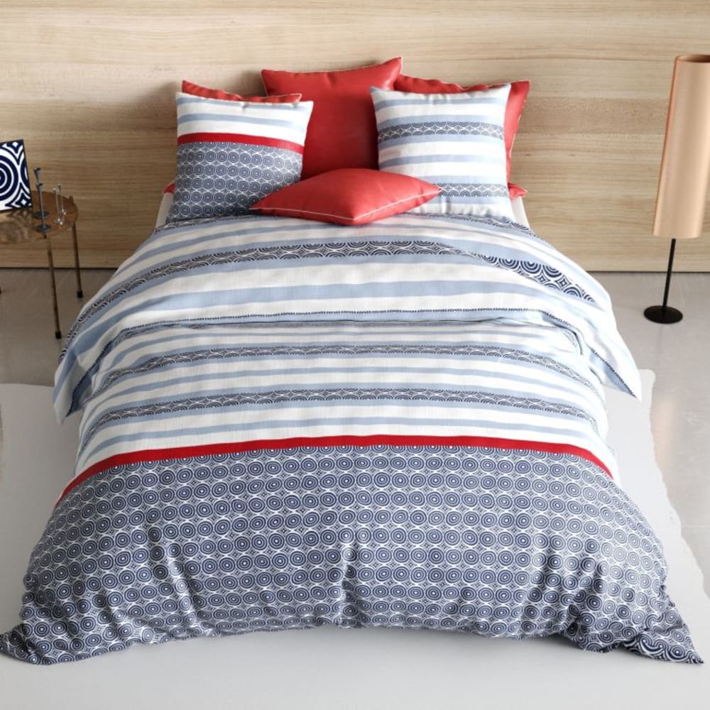 Parure housse de couette coton imprimée + 2 taies 240x220 cm — vue 4
